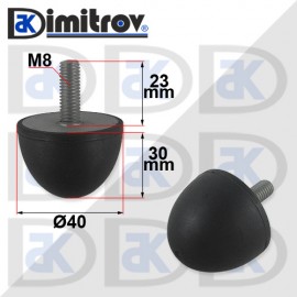Антивибрационен тампон М 8 х Ø 40 х 30 mm